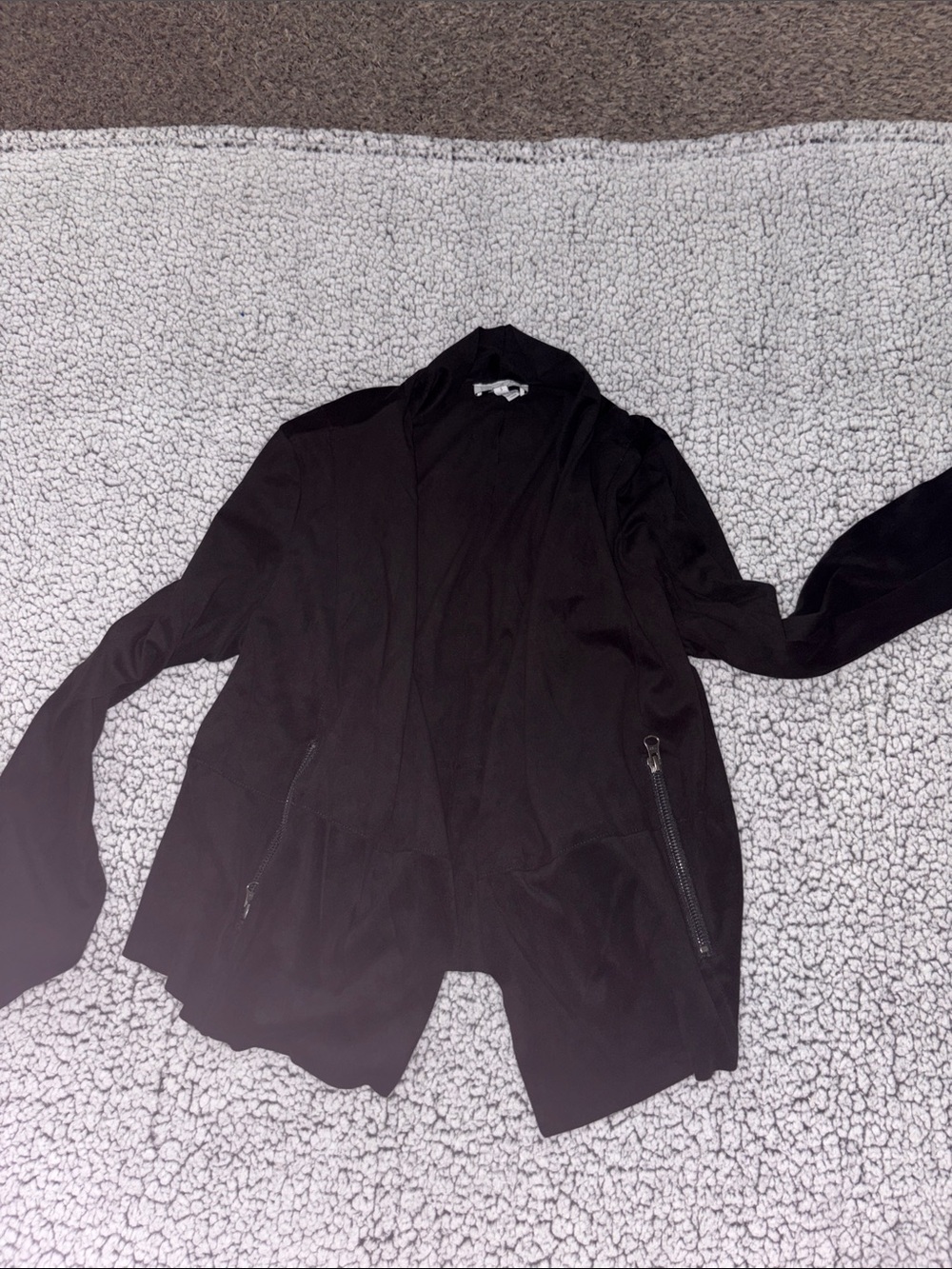 sofia by sofia vergara Black Open Front Jacket with Zip Pockets